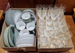 Quantity of Denby tablewares to include oval serving bowls, cups, side plates, bowls, etc,
