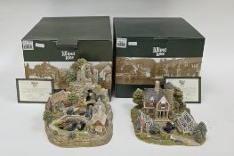 Two Lilliput Lane cottages including 'Where Peaceful Waters Flow' L2614 and 'Green Fingers