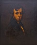 19th century English school Oil on canvas Half-length portrait of a young gentleman, unsigned, 76.