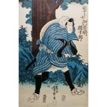 Utagawa Yoshiharu (Japanese, 1828-1888) Woodblock print "Seiki Sanjuro in Rola", signed and with