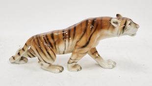 Royal Dux porcelain model of a tiger, printed and impressed factory marks, numbered and inscribed
