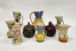 Collection of Wade Heath and other Art Deco pottery jugs in sizes, various printed and impressed