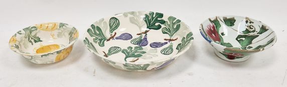 Two Emma Bridgewater bowls in sizes, comprising a small bowl decorated with pumpkins and a large