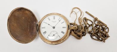 19th century gold-plated American Waltham Watch Company full hunter pocket watch, keyless winding,