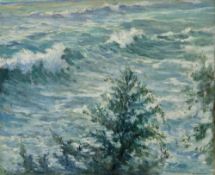 Guillame Discovolo (20th century) Oil on board  Stormy seascape, signed lower right, signed and