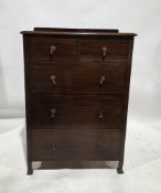 Early 20th century mahogany chest comprising two short over three long graduated drawers with
