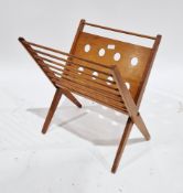 Niko Kralj for Stol Cramnik mid-20th century beechwood folding magazine rack, one side with turned