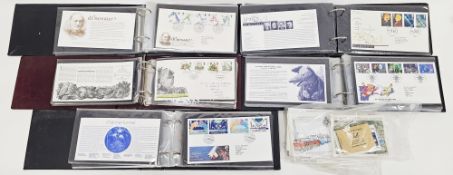 Five albums of first day covers, mainly dating from the 1980's and 1990's, a few loose first day
