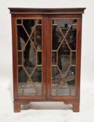 A mahogany display cabinet in the George lll manner the twin astragal glazed doors opening to