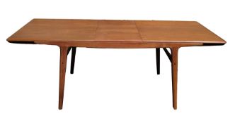 Danish mid-century teak extending dining table by Arne Hovmand Olsen for Mogens Kold, the draw-