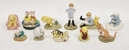 Group of Royal Doulton Winnie the Pooh collection figures comprising Christopher Robin, Tigger Signs