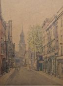 Bernard Cecil Gotch (1876-1963) Watercolour drawing Street scene, signed lower right, framed and