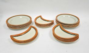 LOT WITHDRAWN Clarice Cliff Honeyglaze Bizarre Art Deco part dinner service for Wilkinson, printed