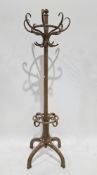 Early 20th century bentwood coat and hall stand, probably by Thonet, the crown with eight bentwood