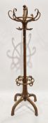 Early 20th century bentwood coat and hall stand, probably by Thonet, the crown with eight bentwood
