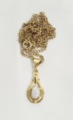 18ct yellow gold and opal pendant on 9ct gold chain, the pendant stamped AUST 750, the chain 9K, 3.4