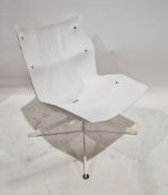 Three mid-century Husk easy chairs by B & B Italia designed by Patricia Urquiola, two on white legs,