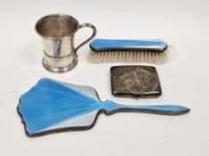 George V silver mug, Birmingham 1936, inscribed 'Jane', 9.5cm high, a George V silver cigarette