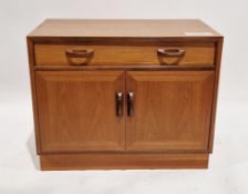 Pair of mid-century G-Plan Sierra side cabinets, each comprising a single long drawer over two