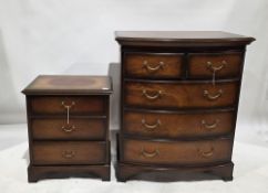 Modern Bradley mahogany chest of bowfronted form, comprising two short and three long graduated