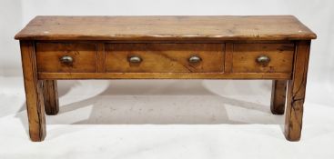 Oak dresser base or side cabinet by the Royal Oak Furniture Company, the rectangular over three