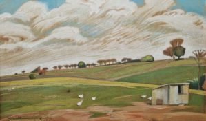 Donald Hughes (1881-1970) Watercolour and gouache on paper 'Poultry on the Cotswolds', signed