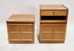 Two mid-century Nathan 'Squares' teak side cabinets, the first with single drawer over shelf and