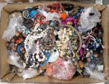 Mixed lot of costume jewellery, mainly necklaces and loose beads