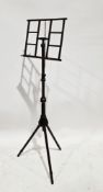Late 19th/early 20th century Aesthetic movement stained beechwood music stand, the adjustable top on