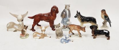 Group of Beswick pottery and continental pottery models of animals and other items including a