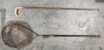 Mid-century wooden bagatelle board retailed by Fortnum & Mason together with a vintage fishing