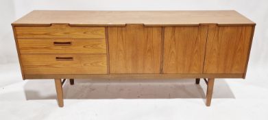 Mid-century Nathan teak sideboard, comprising three drawers (the top drawer with cutlery