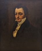 19th century English school Oil on canvas Half-length portrait of a middle-aged gentleman, unsigned,