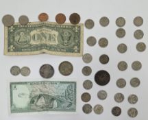 Collection of British coins mainly pre-decimal including a George V silver 1921 and 1922 florins,