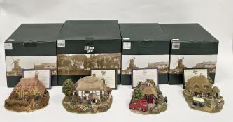 Four Lilliput Lane model cottages including 'Through the Keyhole' L2704, 'Two Pints Please'