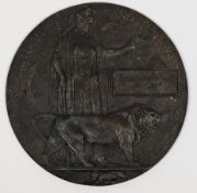 World War I bronze death penny for Siegfried Thomas Hinkley