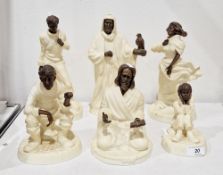 Collection of Minton bone china bronzed figures, printed blue factory marks, circa 1970's,