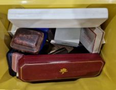 Collection of empty jewellery boxes dating from the late 19th century onwards