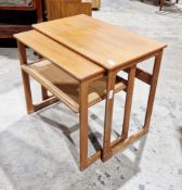 Johannes Andersen for CFC Silkeborg a mid-century teak nest of two tables of rectangular form, the