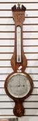Early 19th century mahogany mercury wheel barometer by G Zipfel of Norwich, the case inlaid with