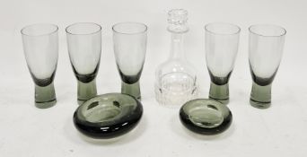 Set of five Holmegaard 'Canada' wine glasses designed by Per Lutken, 18cm high, together with two