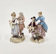 Meissen porcelain figure group emblematic of winter, circa 1880, blue cross swords marks, pressnumer