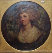 Mid-18th century English school Oil on canvas Portrait of a lady, in giltwood frame, 65.5 cm x 64 cm