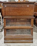 Early 20th century Globe Wernicke sectional stacking bureau and library bookcase, the top section