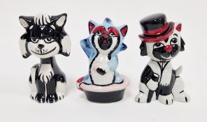 Three models of cats by Lorna Bailey, each signed in black, comprising Doza the Cat, Moonlight the