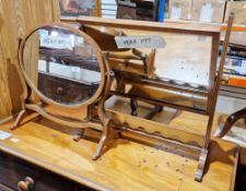 Two 19th century mahogany framed swing dressing mirrors, one with rectangular plate, 57cm high x