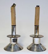 LOT WITHDRAWN Pair of silver candlesticks bearing marks for FB Thomas & Co, London 1874, of