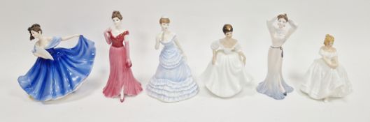 Collection of Royal Doulton and Coalport bone china figures of ladies, comprising Coalport Donna,