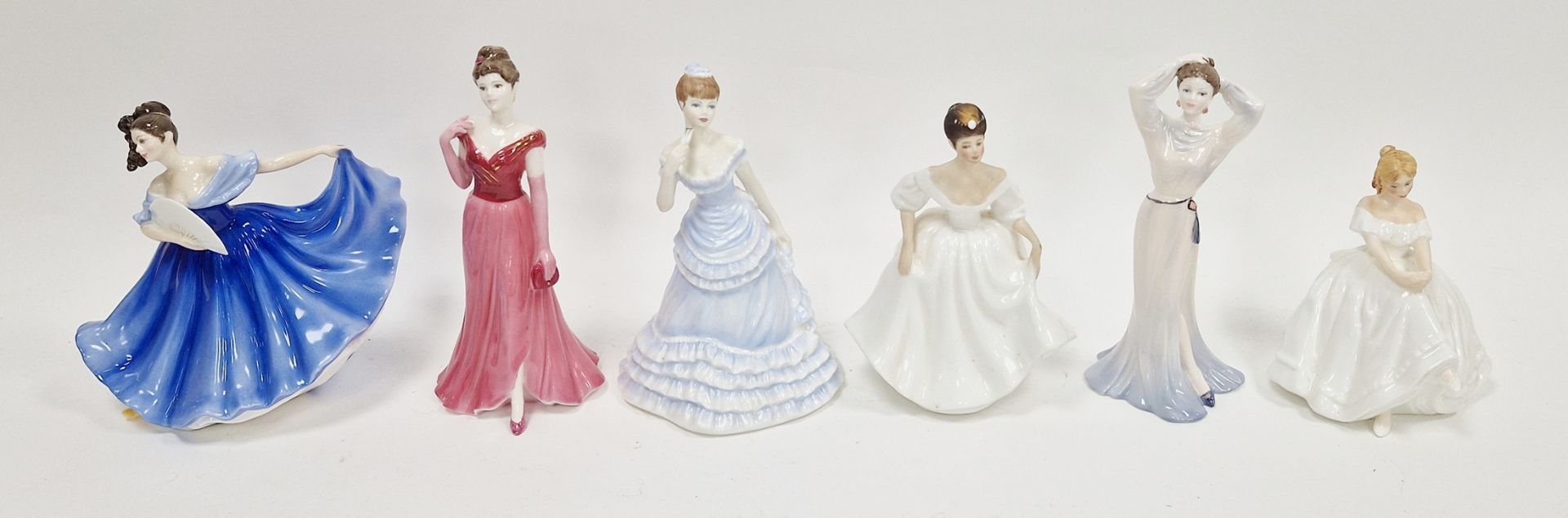 Collection of Royal Doulton and Coalport bone china figures of ladies, comprising Coalport Donna,