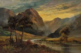 W. Richards (Francis Jamieson) (1895-1950) Oil on canvas Mountainous river landscape, signed lower